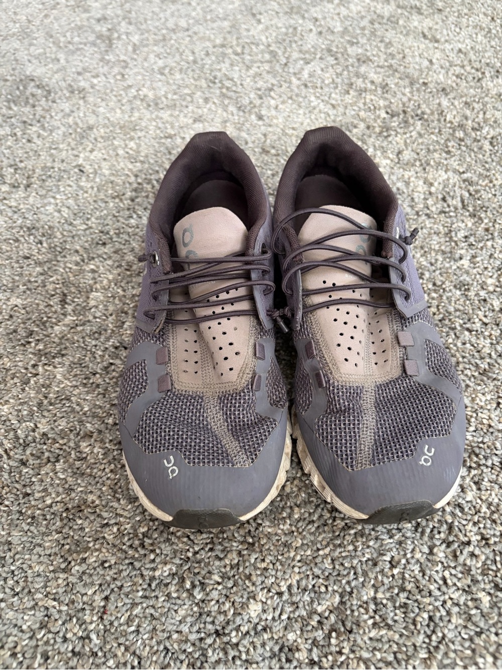 On Running Women’s Athletic Shoes in Taupe and Dark Gray
